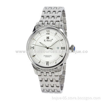 Stainless steel business watch in silver color